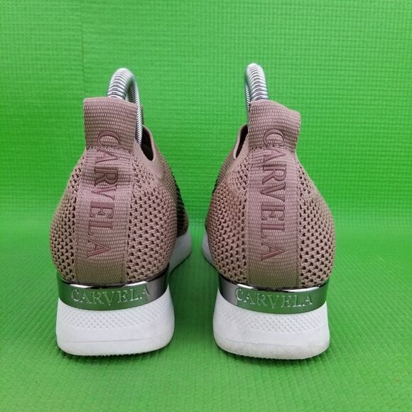 ✅Carvela Janeiro Embellished Knitted Trainers BLUSH Pull On Sneakers Women's 36 - Picture 9 of 13